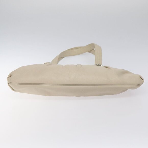 Salvatore Ferragamo Gancini Shoulder Bag Leather White Silver Auth - Picture 13 of 16